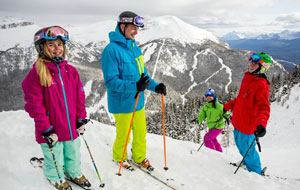 Skiing Family at Lake Louise, Canada