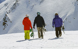 Snowboarders at Marmot Basin, Canada
